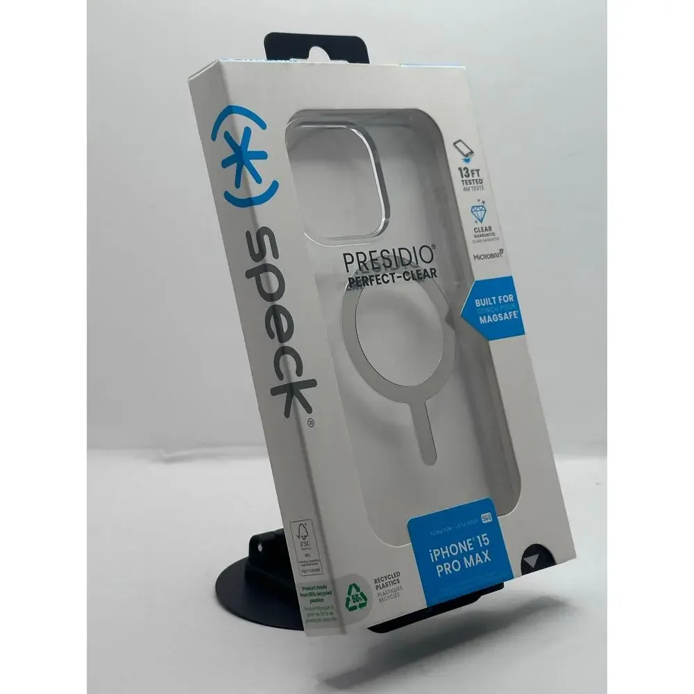 Speck Presidio Perfect-Clear iPhone 15 Pro Max MagSafe Case NWT MSRP: $55.00